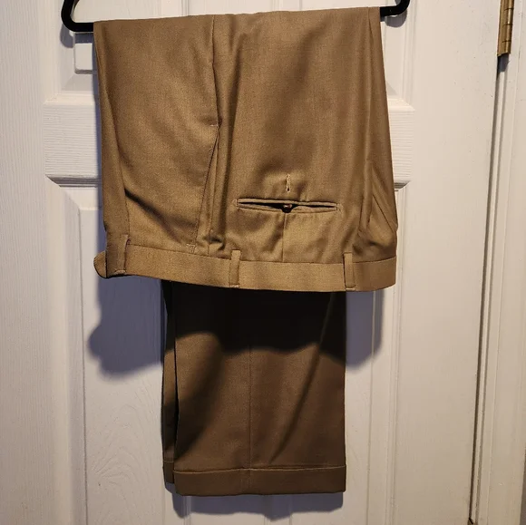 Angelo Rossi Tan Sport Coat Blazer Jacket 40S w/ matching dress pants 34 × 35